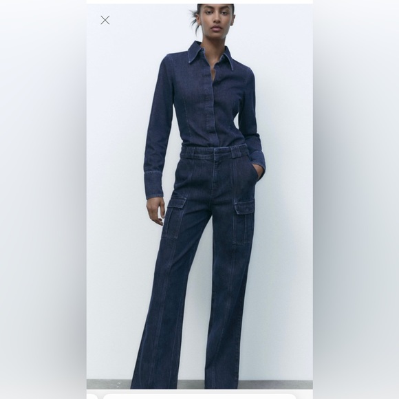 Zara tailored cargo jean in size 28. NWT. - Picture 1 of 6